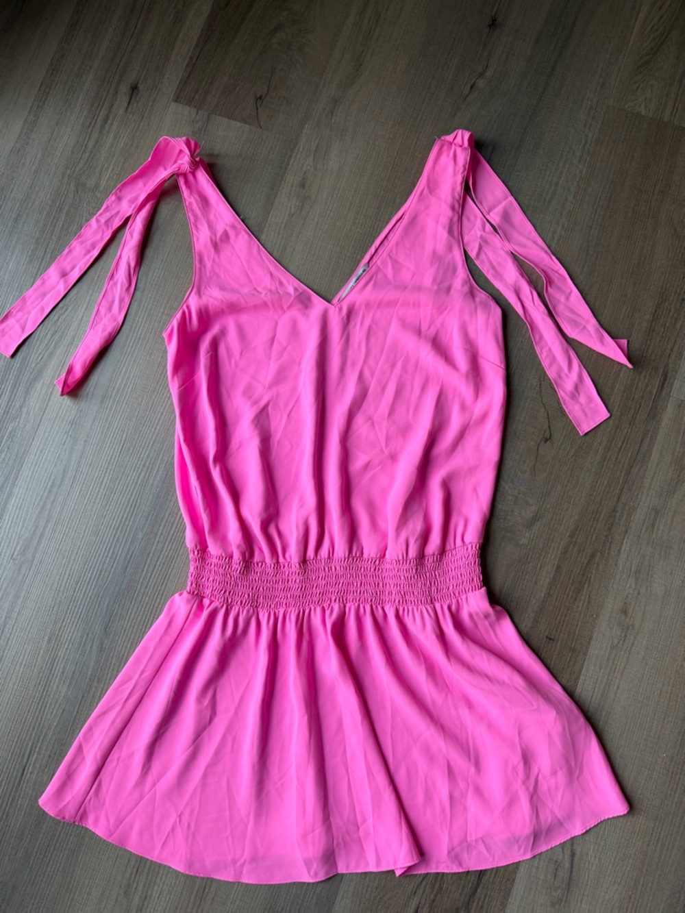 Amanda Uprichard Hot Pink Tie-Shoulder Mini Dress
